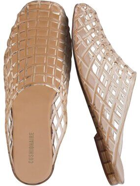 Women's Mocha Lab Jelly Flats Closed Toe Slip On Lightweight Mules Comfort